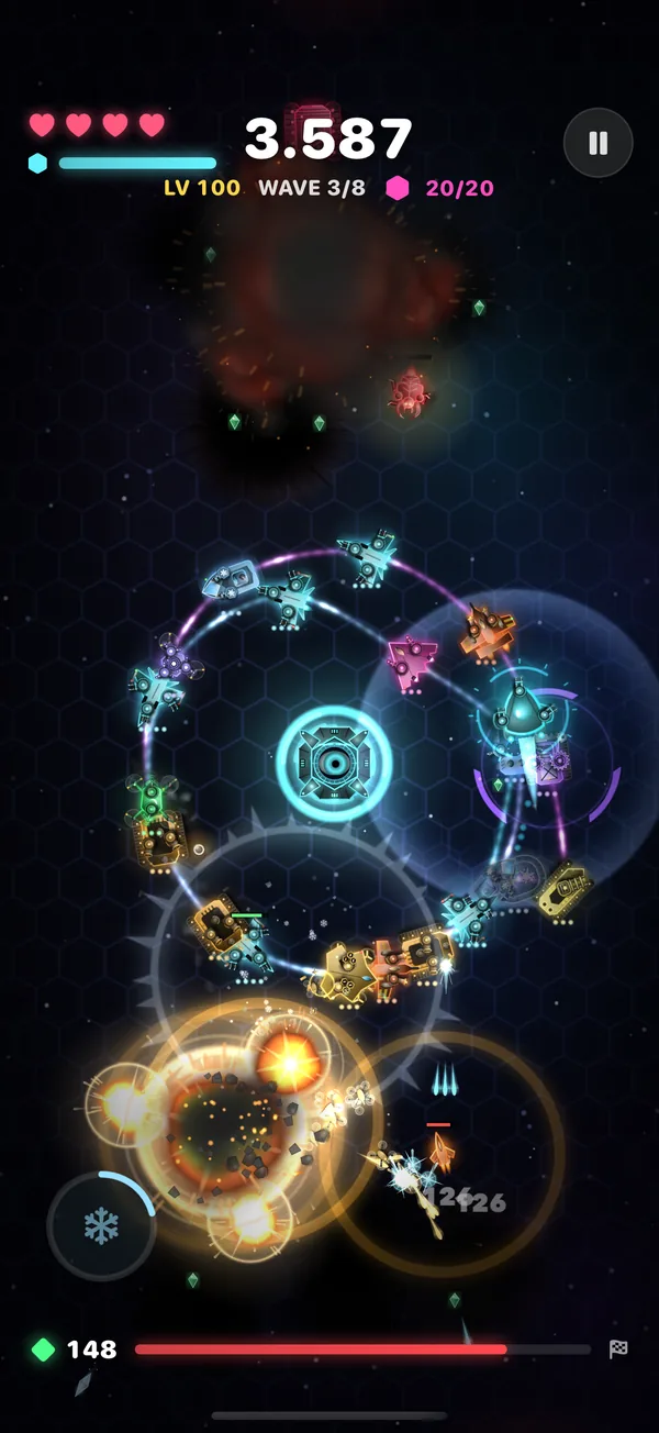 A wave of hunters exploding